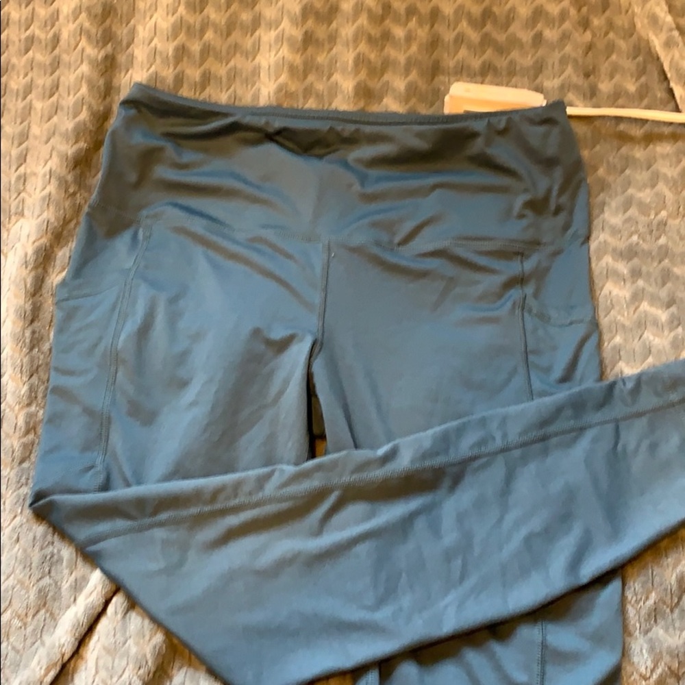 Grey blue workout leggings